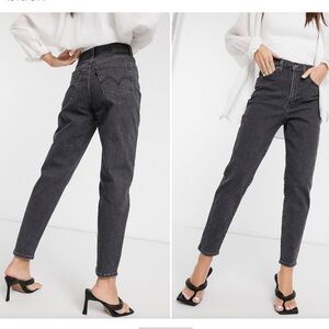 Levi’s High Waisted Taper Leg Stretch Jeans W23 L27 Washed Black